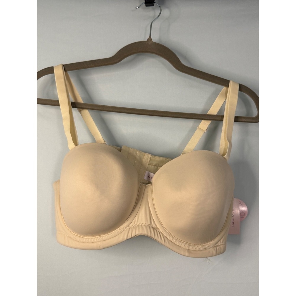 Cacique Multi-Way Convertible Bra Womens 40B Beige 5-Way Strapless Underwire NWT